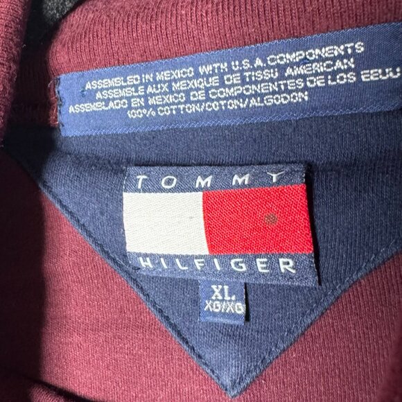 Vintage 90s Tommy Hilfiger Mens Size XL Red Crest Logo Turtleneck Sweater Preppy - Picture 2 of 8